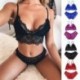 Lila - Női fehérnemű hímzés intimálja a szexi csipke melltartót   bugyi szett Push-up melltartók CA