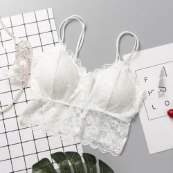 fehér - Női csipke virágos termés felső melltartó mellény Bralet Camisole tartály felsők Bralette Bustier