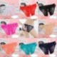 Fekete - Virágos rövidnadrág Fehérnemű Fehérnemű G-string bugyi Női Crotchles Tanga Csipke