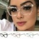 Fekete - Cat Eye női szemüveg optikai szemüveg szemüvegkeret tiszta lencse napszemüveg