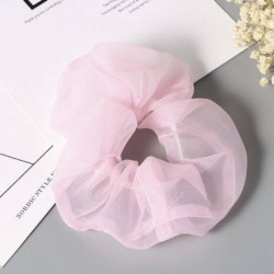 Rózsaszín - Női Organza Mesh hajgyűrű sifon Scrunchie rugalmas gumiszalag haj nyakkendők