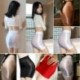 Sárgabarack - Női áttetsző mikroszoknya mini ruha fényes harisnyanadrág Bodycon hálóing