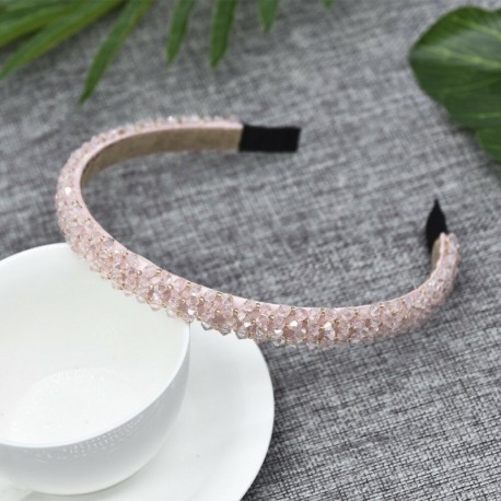 Rózsaszín - Női lányok Bling strasszos kristály elasztikus fejpánt hajpánt haj kiegészítők