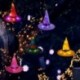 narancssárga - Halloween boszorkány kalap varázsló LED világító kalap szabadtéri fesztivál lámpás dekoráció USA