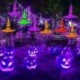 narancssárga - Halloween boszorkány kalap varázsló LED világító kalap szabadtéri fesztivál lámpás dekoráció USA