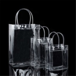 13 * 19 * 8cm - Hordozható átlátszó átlátszó Tote Gft táska pénztárca válltáska PVC méret S / M / L