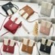 Rózsaszín - Női bőr válltáska Lady Cross Body Bag Tote Messenger Satchel pénztárca