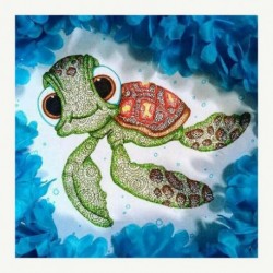 Nincs szín - 5D barkács teljes fúrással gyémántfestés teknős hímzés mozaik kézműves készlet