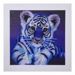 Nincs szín - 5D barkács speciális alakú gyémántfestés tigris állati keresztöltésű hímzés