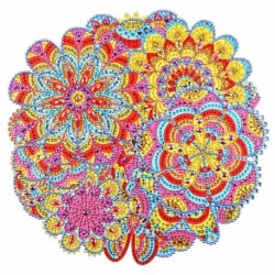 Nincs szín - Strassz 5D speciális alakú barkácskészlet színes mandala gyémántfestés (HB027)