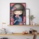 Nincs szín - Gyémántfestés Kokeshi baba teljes kerek strasszos kép 30x40cm (w527)
