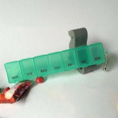 Zöld - 7 napos tabletta tabletta vitamin doboz tartó heti gyógyszertároló konténer tok AU