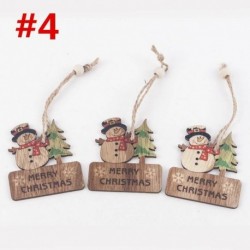 3db 6x7cm-es Boldog Karácsonyt feliratos - Hóember mintás fa dísz - Karácsonyi dekoráció - 4