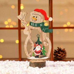 1db 18x6cm-es Télapó - Mikulás - Hóember mintás fa dísz - Karácsonyi dekoráció