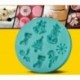Kerek - Karácsonyi mintás szilikon csokoládéforma - fondant forma