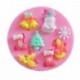 Kerek - Karácsonyi mintás szilikon csokoládéforma - fondant forma