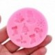 Kerek - Karácsonyi mintás szilikon csokoládéforma - fondant forma