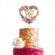 Happy Wedding Anniversary - Arany színű akril tortadísz táncoló párral házassági évfordulóra - A