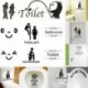 * 8 - Vicces WC-matrica Vinyl Wall Art matricák fürdőszoba és mosdó dekoráció barkácsolás