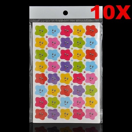 Nincs szín - 400db Mosoly Csillag matrica iskolás gyermekek Gyerekek Tanár címke jutalom aranyos matricák