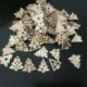 * 2 vegyes - 50db 3D fa karácsonyfa medálok DIY függő dísz ünnepi dekoráció kézműves