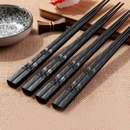 Nincs szín - 1 pár japán pálcika fém csúszásgátló sushi pálcika kínai étel ajándék USA