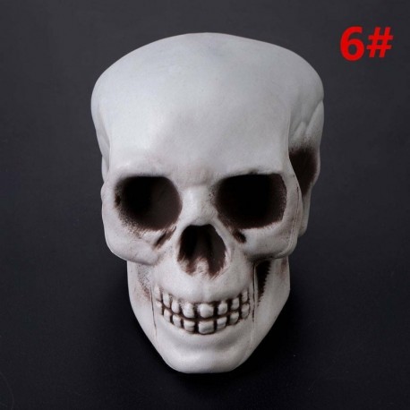 8 * 9 * 12cm - Mesterséges koponya fej modell horror kellék műanyag rajzfilm halloween dekoráció CA