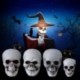 8 * 9 * 12cm - Mesterséges koponya fej modell horror kellék műanyag rajzfilm halloween dekoráció CA