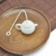 fehér - Szilikon teáskanna alakú tea infúziós szűrő tartós teazsák levélszűrő diffúzor