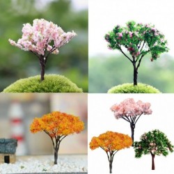 Nincs szín - 3X Sakura fa miniatűr növényi cserepek tündér dísz barkácsolás Bonsai kerti dekoráció