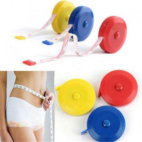 Nincs szín - Behúzható testmérőszalag varrókendők szabókészítő diétás tapeline vonalzó 1,5M