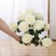 fehér - 10 fej rózsa csokor nagy prémium hamis selyem művirágok party dekoráció HOT