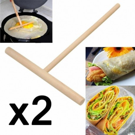 2db Fából készült palacsinta formáló - Tészta elkenő spatula