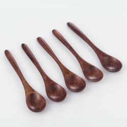 5db - Hordozható konyhai fakanál bambusz főzőedény leves teáskanál vendéglátóipari eszköz