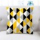 D - UK_Fashion Geometriai párna mustársárga és szürke lakberendezési kanapéhuzat