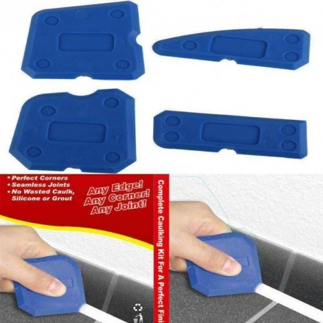 Nincs szín - 4db / tétel tömítő spatula tömítőeszköz készlet szilikon habarcs eltávolító kaparó