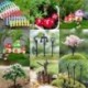 3db Mini fa - Figura miniatűr kézműves növény cserepes tündér babaház dekor kerti dísz DIY CA