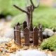 3db Mini fa - Figura miniatűr kézműves növény cserepes tündér babaház dekor kerti dísz DIY CA