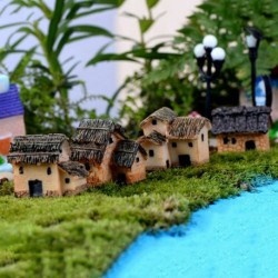 Ház - Figura miniatűr kézműves növény cserepes tündér babaház dekor kerti dísz DIY CA