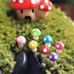 Nincs szín - 20x mini gomba tündér kerti kiegészítők műgyanta kézműves mikro táj barkács dekoráció