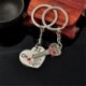 Nincs szín - Valentin napi ajándék szívkulcs Szeretlek kulcstartó szett pár kulcstartó gyűrű 1 pár