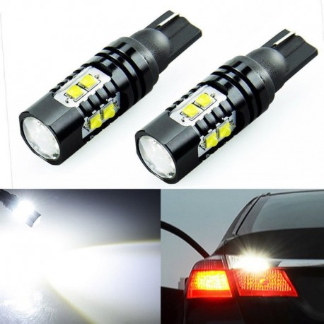 Nincs szín - 2 x 50W 921 912 T10 T15 LED 6000K HID fehér autó hátsó lámpa izzó új