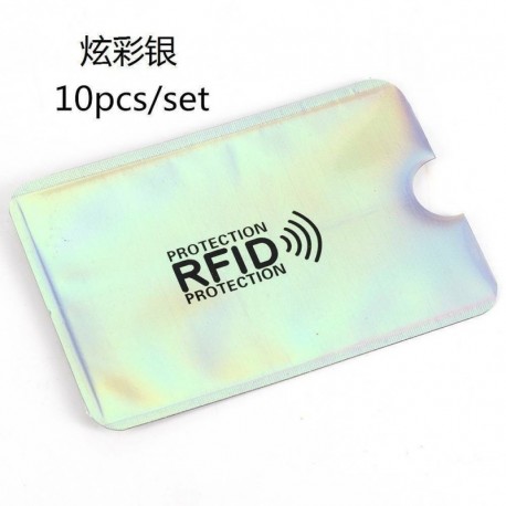 Színes - RFID biztonságos hitelkártya autókulcs-blokkoló hüvely tartó pénztárca védő tok * 10