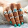 A24-10Pcs / Ezüst szett - 12db ezüst / arany Boho verem sima csülök felett Midi ujj gyűrűk készlet ajándék