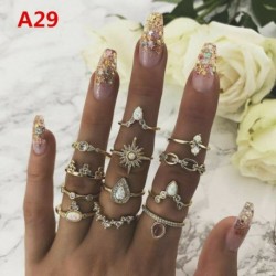 A29-12Pcs / készlet - 12db ezüst / arany Boho verem sima csülök felett Midi ujj gyűrűk készlet ajándék
