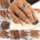 A31-13Pcs / Arany készlet - 12db ezüst / arany Boho verem sima csülök felett Midi ujj gyűrűk készlet ajándék