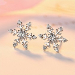 * 3 fülbevaló (1cm) - Ezüst csillag hópehely strasszos kristály karácsonyi fülbevalók nyaklánc ékszer szett