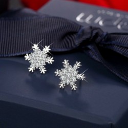 1. számú fülbevaló (1,5 cm) - Ezüst csillag hópehely strasszos kristály karácsonyi fülbevalók nyaklánc ékszer szett