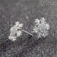 1. számú fülbevaló (1,5 cm) - Ezüst csillag hópehely strasszos kristály karácsonyi fülbevalók nyaklánc ékszer szett