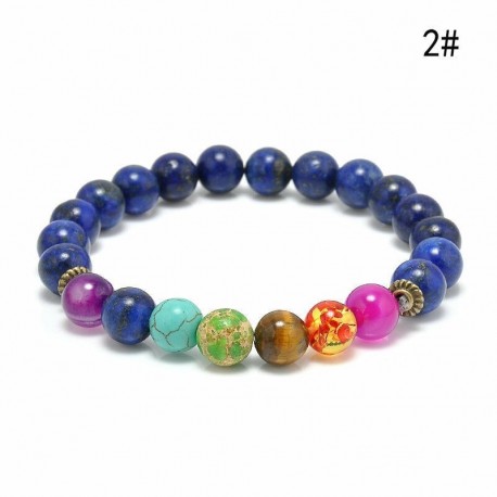 * 2 - Férfi természetes lávakő drágakő gyöngy karkötő Buddha fej varázsa gyöngyös karkötő
